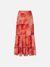 Cargar imagen en el visor de la galería, Long tie-dye skirt with gathers and lace
